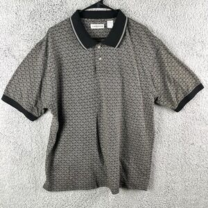CHERESKIN Sportswear Men's Polo Shirt XL Black Geometric Short Sleeve
